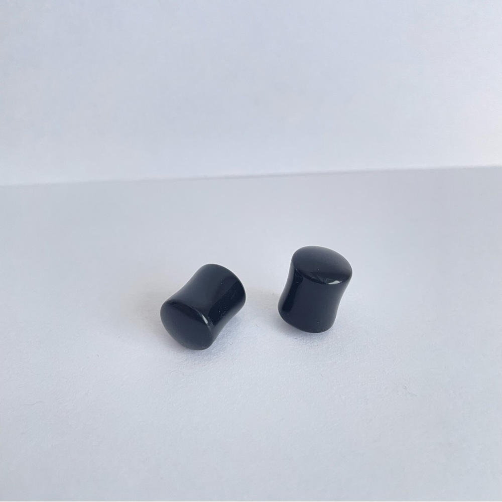 Black Agate Organic Gauge Plugs - 00g / 9.5mm